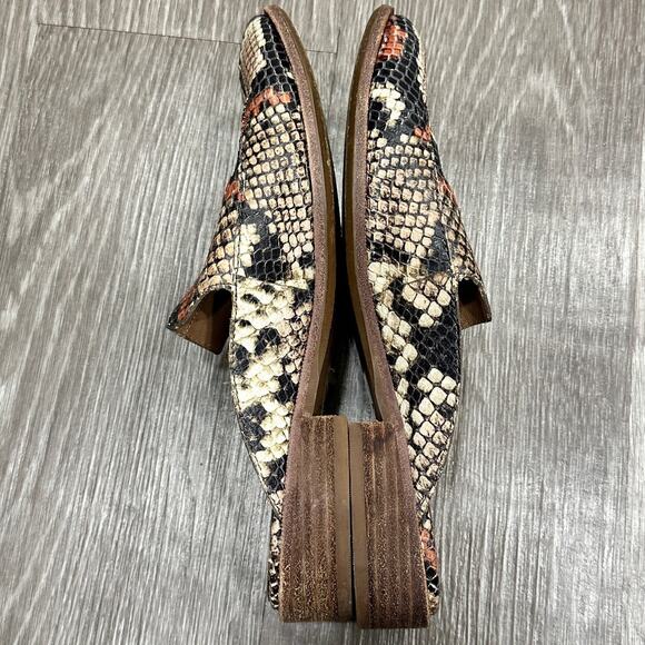 Madewell Frances Loafer Mule Snake Embossed Leather Preppy Office Career Casual - Picture 6 of 9